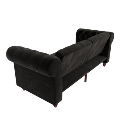 Felix chesterfield sofa bed in velvet black