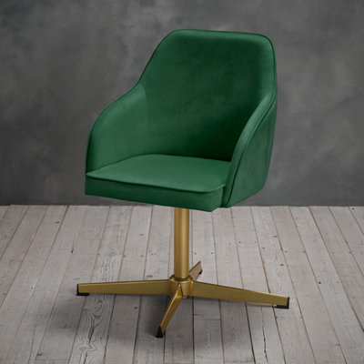 Felix Green Office Chair - Stylish Comfort with Luxe Gold Accents