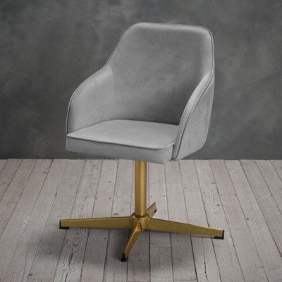 Felix Grey Office Chair - Sleek Comfort with Chic Gold Accents