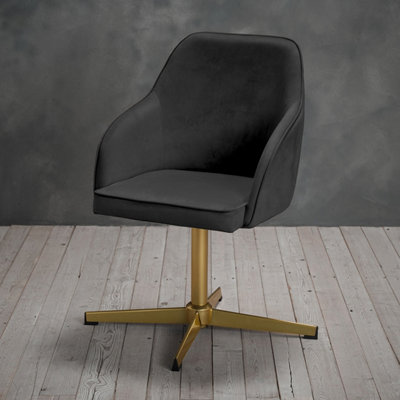 Felix Office Chair Black Gold Legs