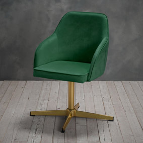 Felix Office Chair Green Gold Legs