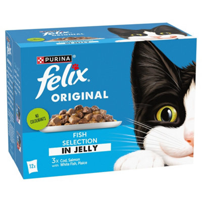 Felix Original Fish Selection in Jelly Wet Cat Food 12x85g - Pack of 4