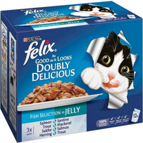 Felix Pouch Agail Doubly Delicious Fish Selection In Jelly 48 x 100g