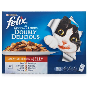Felix Pouch Agail Doubly Delicious Gij Mv Meat 12x100g (Pack of 4)