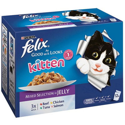 Felix Pouch Agail Kitten Multipack Mvp 12x100g (Pack of 4)