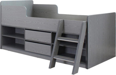 Felix Sonoma Low Sleeper Bed Grey with 2 Drawers and Storage