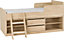Felix Sonoma Oak Finish Low Sleeper Bed with 2 Drawers and Storage