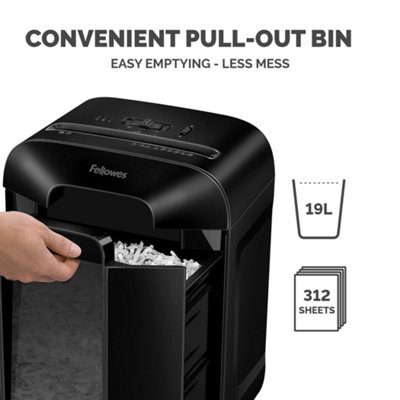 Fellowes 12 Sheet Paper Shredder for Office - Cross Cut Shredder with ...