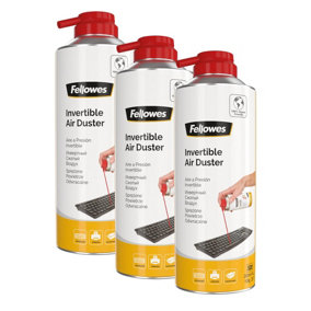 Fellowes Air Duster Can 200ml Invertible Air Duster Can for Keyboard Printer Photocopier Pack of 3