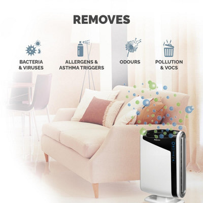 Fellowes Air Purifier for Home Bedroom DX95 4 Stage Air Purifier with 4 Fan Speeds and Carbon Hepa Filter for Asthma and Allergies