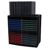 Fellowes CD Storage Shelves for 48 CDs CD Spring Home and Office Desk Organiser H260 x W265 x D165mm Black