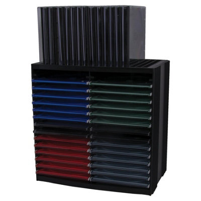 Fellowes CD Storage Shelves for 48 CDs CD Spring Home and Office Desk Organiser H260 x W265 x D165mm Black