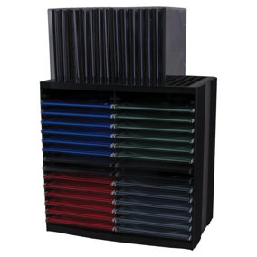 Fellowes CD Storage Shelves for 48 CDs - CD Spring Home & Office Desk Organiser - H26 x W26.5 x D16.5cm - Black