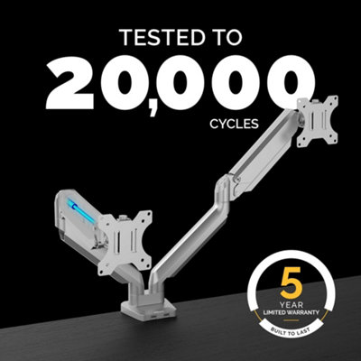 Fellowes Dual Monitor Arm - Platinum Series Mount for Two 8KG 32 inch Screens - Ergonomic Adjustable Arm Desk Mount - Tilt 45