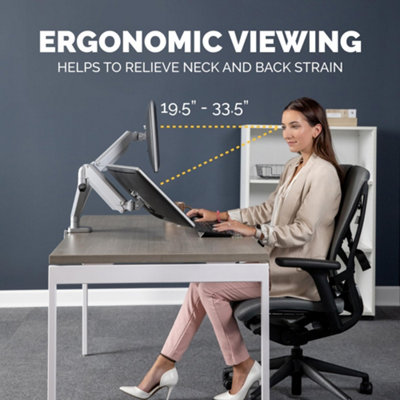 Fellowes Dual Monitor Arm - Platinum Series Mount for Two 8KG 32 inch Screens - Ergonomic Adjustable Arm Desk Mount - Tilt 45