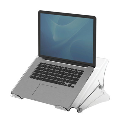 Fellowes Laptop Riser Clarity Laptop Stand Max Size 15 inch Max Weight 6kg