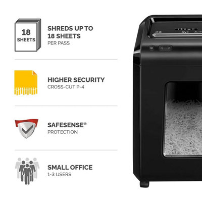 Fellowes Powershred 92Cs Cross Cut Shredder, 18 Sheet Capacity, 25L ...