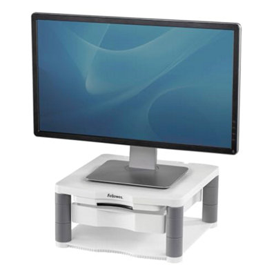 Fellowes Premium Plus Adjustable Monitor Stand, White