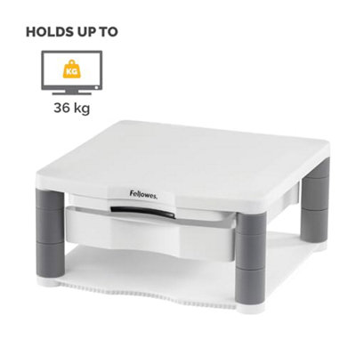 Fellowes Premium Plus Adjustable Monitor Stand, White