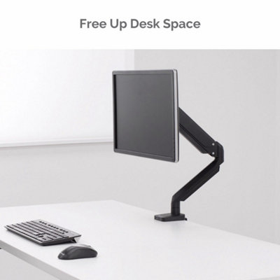 Fellowes Single Monitor Arm - Platinum Series Mount for 8KG 32 inch Screens - Ergonomic Adjustable Arm Desk Mount - Tilt 45
