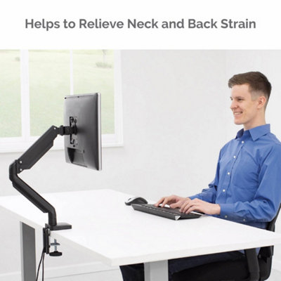 Fellowes Single Monitor Arm - Platinum Series Mount for 8KG 32 inch Screens - Ergonomic Adjustable Arm Desk Mount - Tilt 45