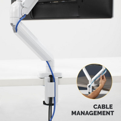 Fellowes Single Monitor Arm - Platinum Series Mount for 8KG 32 inch Screens - Ergonomic Adjustable Arm Desk Mount