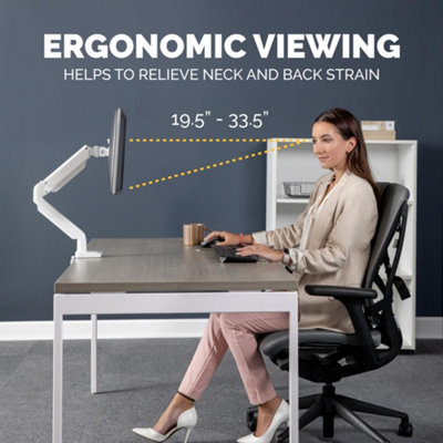Fellowes Single Monitor Arm - Platinum Series Mount for 8KG 32 inch Screens - Ergonomic Adjustable Arm Desk Mount