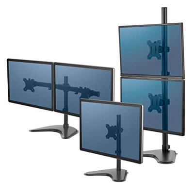 Fellowes Single Monitor Arm - Seasa Freestanding Monitor Mount for 8KG 32 inch Screens - Ergonomic Adjustable Monitor Arm - Tilt