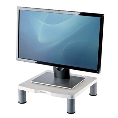 Fellowes Standard Adjustable Monitor Stand, White, Supports up to 36kg or 21, 3 Stacking Height Adjustments