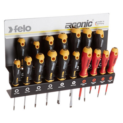 Felo Ergonic 17-Piece XXL Rack Screwdriver Set - Ergonomic 3-Component ...