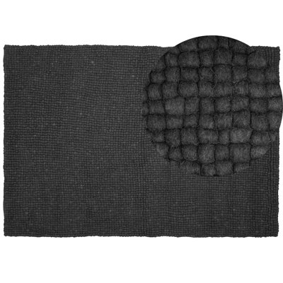 Felt Ball Rug 160 x 230 cm Dark Grey AMDO