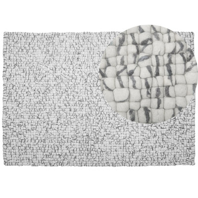 Felt Ball Rug 160 x 230 cm Light Grey AMDO