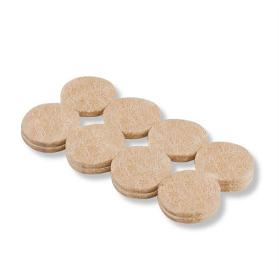 Felt Gard 25mm (1 inch) Round Furniture and Floor Protection Felt Pads, Beige, (Pack of 16)