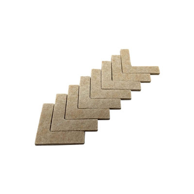 Felt Gard L-Shaped Furniture Felt Pads, Pack of 8 Natural Beige 38mm x 38mm Corner Protectors