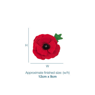 FELT KIT POPPY - Felt Decoration Kit: Poppy Brooch - Trimits