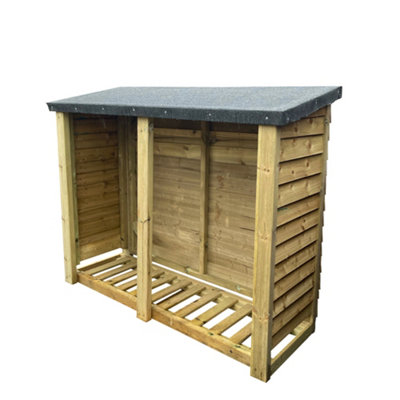 Felted Heavy Duty Log Store - Timber - L67 x W150 x H120 cm - Minimal Assembly Required