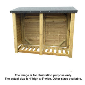 Felted Heavy Duty Log Store - Timber - L67 x W150 x H120 cm - Minimal Assembly Required