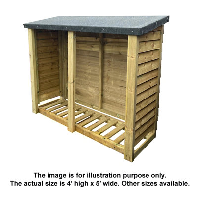 Felted Heavy Duty Log Store - Timber - L67 x W150 x H120 cm - Minimal Assembly Required - 3