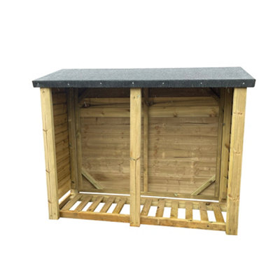 Felted Heavy Duty Log Store - Timber - L67 x W150 x H120 cm - Minimal Assembly Required - 5