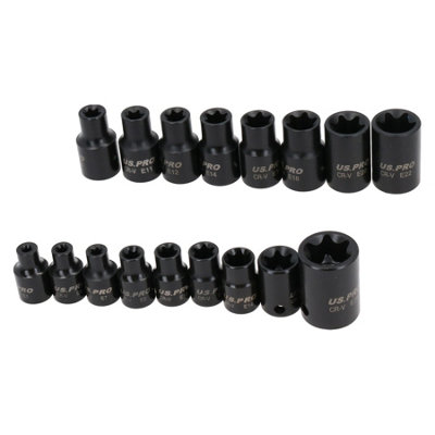 Female torx deals socket set toolstation