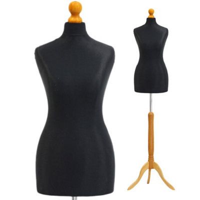 Female Mannequin, Dressmakers Tailors Dummy w/Removable Black Cover, UK  Size 16-18 Decorative Dress Form