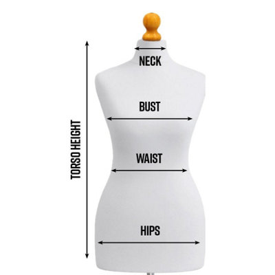 Female Mannequin, Dressmakers Tailors Dummy w/Removable White Cover, UK ...