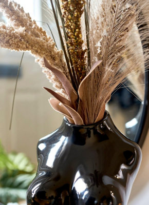 Female Silhouette Body Vase - 29cm - Black - 3