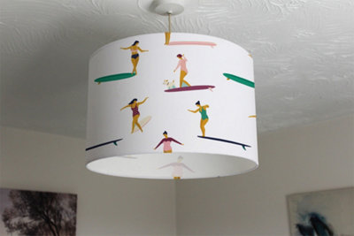 Female Surfers (Ceiling & Lamp Shade) / 45cm x 26cm / Ceiling Shade