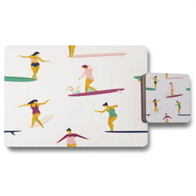Female Surfers (Placemat & Coaster Set) / Default Title