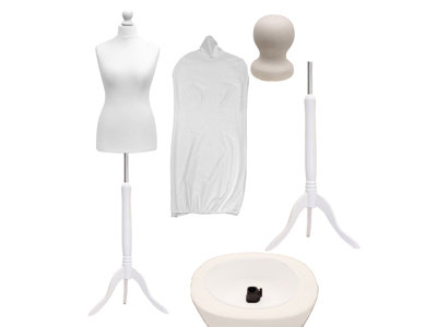 Manichino Da Sarto Taglia 10-12 Con Treppiede In Legno – Busto Imbottito In Polistirene, Altezza Regolabile 140-185 Cm, Beige
