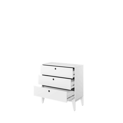 Femii 08 - White Chest of Drawers (H)950mm (W)920mm (D)400mm - Chic Bedroom Storage Solution
