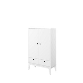 Femii 10 - White Bedside Cabinet with 1 Drawer (H)450mm (W)460mm (D)400mm - Adorable Side Table for Your Bedroom