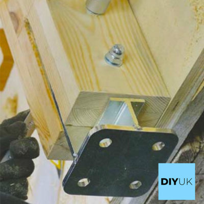 Fence Base Support 90mm x 200mm x 6.0mm GOLD Brackets Pack of: 4 ...