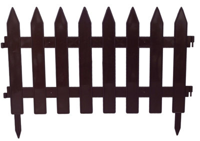 Fence Garden Fencing Lawn Edging Home Tree Fence Barrier 6 Colours Picket 3.2m Brown